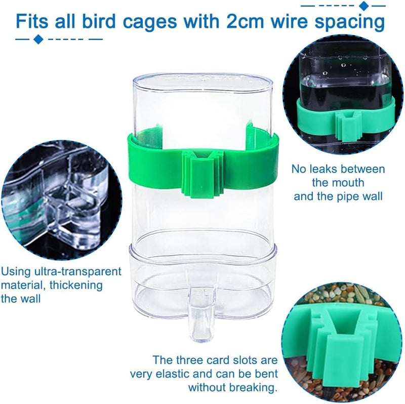 Hamiledyi No Mess Bird Feeders Water Dispenser Set Automatic Parakeet Cage Feeder with Perch Transparent Acrylic Container Parrot Cage Accessories for Canary Budgie Lovebirds Finches - Image 5